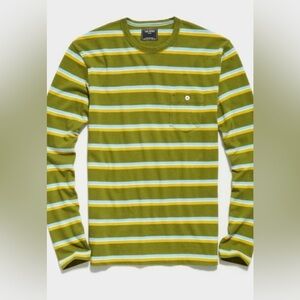 TODD SNYDER Long Sleeve Grant Stripe Pocket Tee. SIZE SMALL